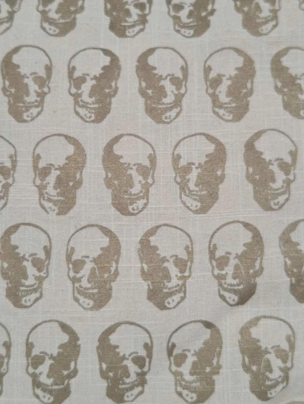 Magaschoni Home Gold and Cream Skull Print Pillow